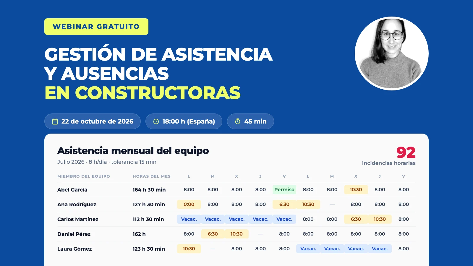 Gestión de Asistencia y Ausencias en Constructoras