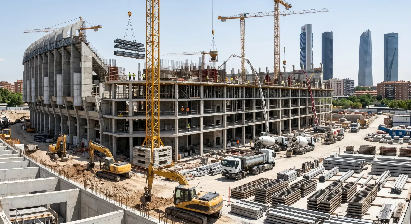 Director de obra gestionando un proyecto de construcción en España desde una plataforma digital